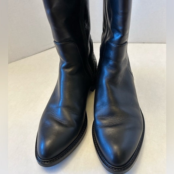 Aquatalia Geneva diamond toe water proof black leather riding boots in size 7. J - Picture 13 of 13